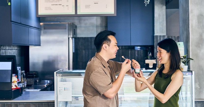 Mr Yau and Ms Wong operate their own cafes, such as this Hougang store, as well as run a central kitchen supplying gelato to over 100 businesses. 