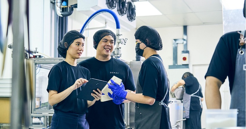 Starting out as a neighbourhood gelato cafe, Ms Wong (left) and Mr Yau (middle) with production supervisor, Sky Goh, quickly grew their business within a year by opening a central kitchen and focusing on marketing their products to restaurants and cafes.