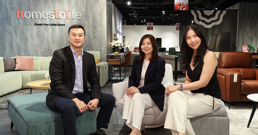 HTL’s second-generation leaders (from left) leather procurement head Phua Jing Yuh, CEO Phua Mei Ming and HomesToLife general manager Celeste Phua are steering the company’s next phase of growth.