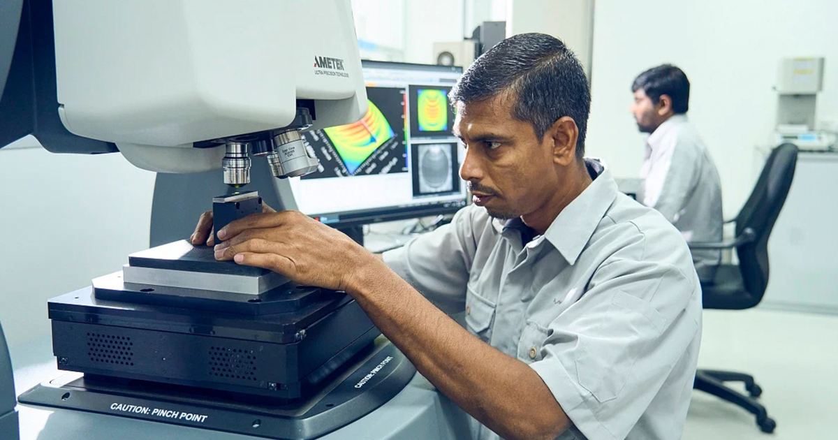 A portion of Moveon’s research and development is done in its metrology lab with equipment capable of measuring components that are invisible to the naked eye. PHOTO: SPH MEDIA