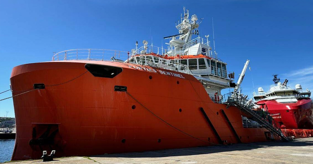 A multi-purpose vessel owned and operated by Sentinel Marine, docked in the Port of Aberdeen. PHOTO: ENTERPRISESG